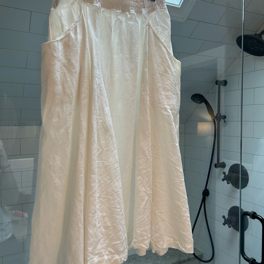 Elizabeth Suzann Ivory Linen Clyde Skirt M